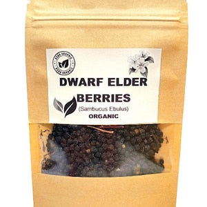 Organic DWARF ELDER BERRIES | Sambucus Ebulus | Elder berries Tea | Herbal Tea | Dried Berries | Organic Herbs | Vitamin | Herba | Tea
